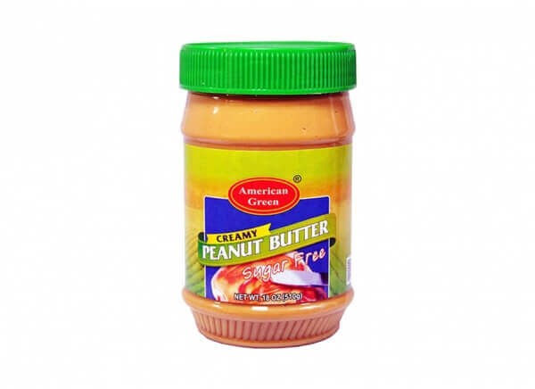 کره بادام زمینی رژیمی آمریکن گرین کرمی American Green sugar free peanut butter